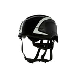 3M X5012X-ANSI SecureFit X5000 Non-Vented Safety Helmet with 6-Point Ratchet Suspension and Scotchlite Reflective, Black (7100175560) - 3