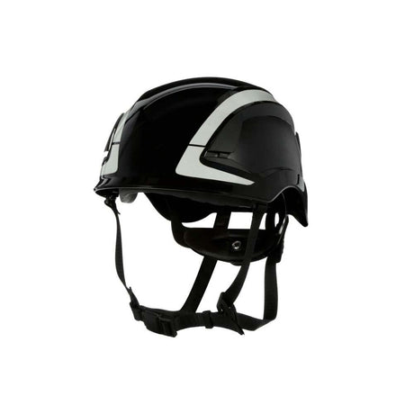3M X5012X-ANSI SecureFit X5000 Non-Vented Safety Helmet with 6-Point Ratchet Suspension and Scotchlite Reflective, Black (7100175560)  - (4 Pack) - 3