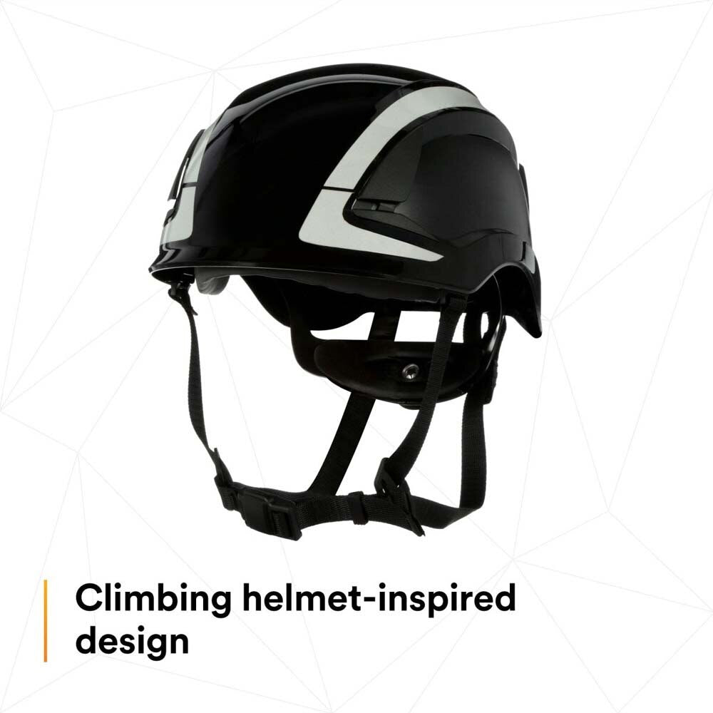 3M X5012X-ANSI SecureFit X5000 Non-Vented Safety Helmet with 6-Point Ratchet Suspension and Scotchlite Reflective, Black (7100175560)  - (4 Pack) - 5