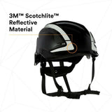 3M X5012X-ANSI SecureFit X5000 Non-Vented Safety Helmet with 6-Point Ratchet Suspension and Scotchlite Reflective, Black (7100175560) - 6