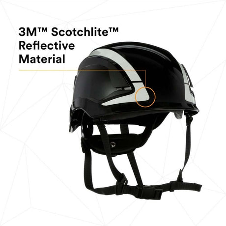 3M X5012X-ANSI SecureFit X5000 Non-Vented Safety Helmet with 6-Point Ratchet Suspension and Scotchlite Reflective, Black (7100175560)  - (4 Pack) - 6