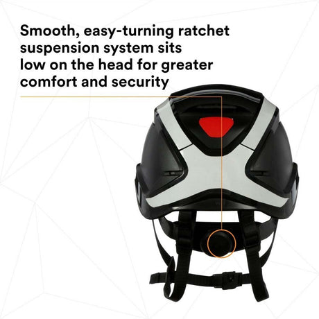3M X5012X-ANSI SecureFit X5000 Non-Vented Safety Helmet with 6-Point Ratchet Suspension and Scotchlite Reflective, Black (7100175560)  - (4 Pack) - 7