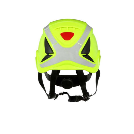 3M X5014X-ANSI SecureFit X5000 Non-Vented Safety Helmet with 6-Point Ratchet Suspension and Scotchlite Reflective, Hi-Visibility Green (7100175561)  - (4 Pack) - 4