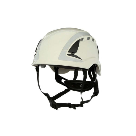 3M X5001VX-ANSI SecureFit X5000 Safety Helmet, Vented ABS Shell with 6-Point Ratchet Suspension and Scotchlite Reflective, White (7100175562)