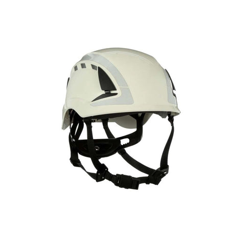 3M X5001VX-ANSI SecureFit X5000 Safety Helmet, Vented ABS Shell with 6-Point Ratchet Suspension and Scotchlite Reflective, White (7100175562) - 3