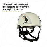 3M X5001VX-ANSI SecureFit X5000 Safety Helmet, Vented ABS Shell with 6-Point Ratchet Suspension and Scotchlite Reflective, White (7100175562) - 7