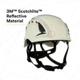 3M X5001VX-ANSI SecureFit X5000 Safety Helmet, Vented ABS Shell with 6-Point Ratchet Suspension and Scotchlite Reflective, White (7100175562)  - (4Pack) - 8