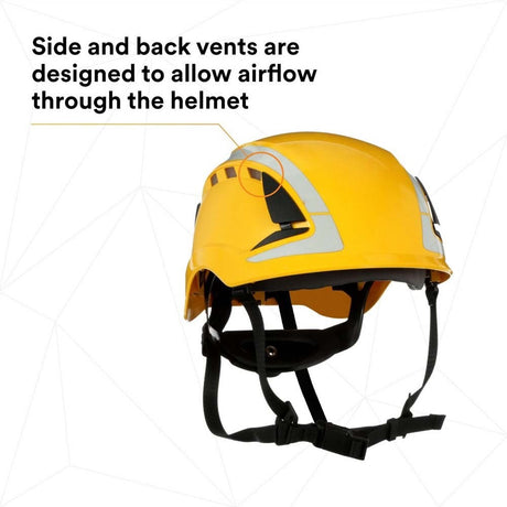 3M X5002VX-ANSI SecureFit Safety Helmet, Climbing-Style, 6-Point Suspension, Vented with Scotchlite Reflective, Yellow, (7100175563) - 9