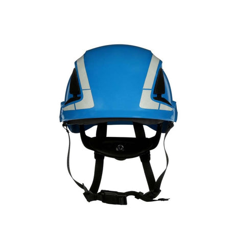 3M X5003VX-ANSI SecureFit X5000 Safety Helmet, Vented with Scotchlite Reflective Material, Blue, 6-Point Ratchet Suspension (7100175564)