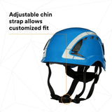 3M X5003VX-ANSI SecureFit X5000 Safety Helmet, Vented with Scotchlite Reflective Material, Blue, 6-Point Ratchet Suspension (7100175564) (4 Pack) - 5