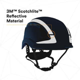 3M X5003VX-ANSI SecureFit X5000 Safety Helmet, Vented with Scotchlite Reflective Material, Blue, 6-Point Ratchet Suspension (7100175564) (4 Pack) - 9