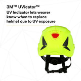 3M X5014VX-ANSI SecureFit Safety Helmet, Vented Climbing-Style with 6-Point Suspension and Scotchlite Reflective, Hi-Visibility Green (7100175569)  - (4 Pack) - 8