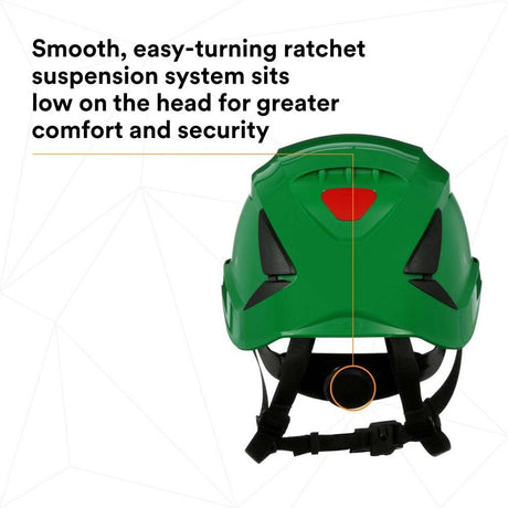 3M X5004-ANSI SecureFit Safety Helmet, Non-Vented, Green, 6-Point Ratchet Suspension for Construction and Heavy Infrastructure (7100175573) - 9