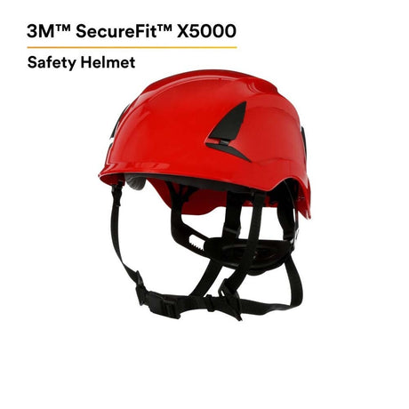 3M X5005-ANSI SecureFit Safety Helmet, Non-Vented, Red, Climbing Style with 6-Point Suspension (7100175574)  - (10Pack) - 4