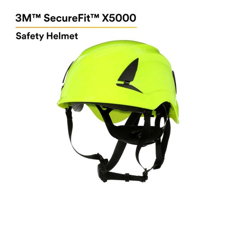 3M X5014-ANSI SecureFit X5000 Safety Helmet, Non-Vented, High-Visibility Green, 6-Point Ratchet Suspension (7100175577)  - (10 Pack) - 5