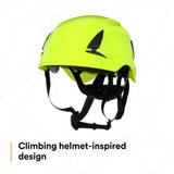 3M X5014-ANSI SecureFit X5000 Safety Helmet, Non-Vented, High-Visibility Green, 6-Point Ratchet Suspension (7100175577) - 6