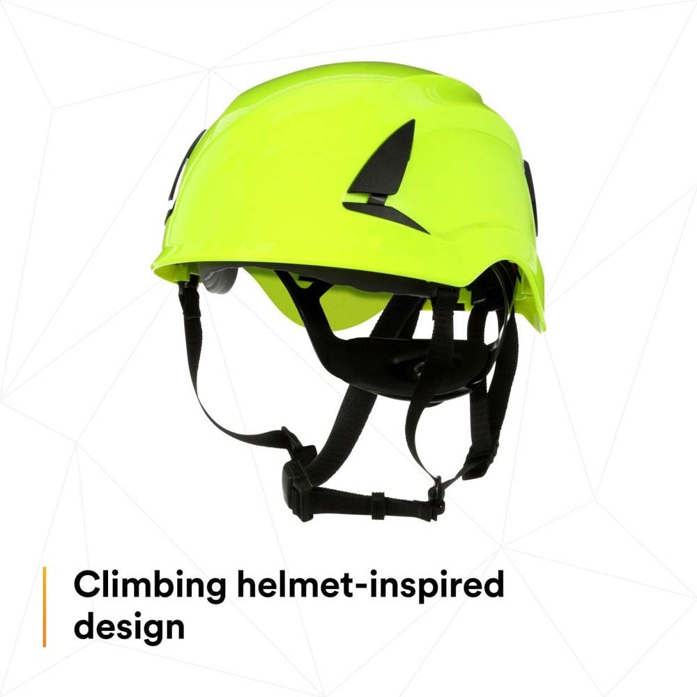 3M X5014-ANSI SecureFit X5000 Safety Helmet, Non-Vented, High-Visibility Green, 6-Point Ratchet Suspension (7100175577) (10 Pack) - 6