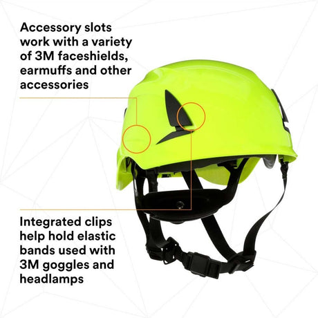 3M X5014-ANSI SecureFit X5000 Safety Helmet, Non-Vented, High-Visibility Green, 6-Point Ratchet Suspension (7100175577) - 10
