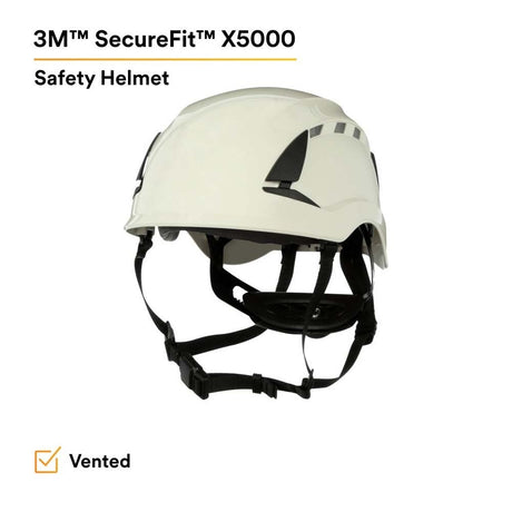3M X5001V-ANSI SecureFit Safety Helmet with 6-Point Suspension, Vented, White for Construction and Heavy Infrastructure (7100175578) - 4
