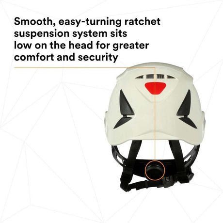 3M X5001V-ANSI SecureFit Safety Helmet with 6-Point Suspension, Vented, White for Construction and Heavy Infrastructure (7100175578) - 8