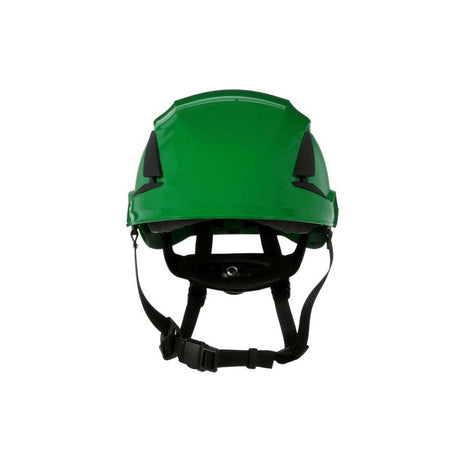 3M X5004V-ANSI SecureFit Safety Helmet, Vented Green with 6-Point Ratchet Suspension for Construction (7100175581)