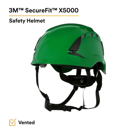 3M X5004V-ANSI SecureFit Safety Helmet, Vented Green with 6-Point Ratchet Suspension for Construction (7100175581) - 4