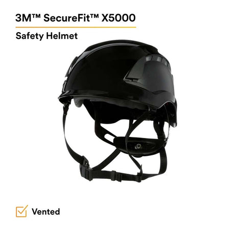 3M X5012V-ANSI SecureFit X5000 Series Safety Helmet, Vented, Black, 6-Point Ratchet Suspension (7100175584) - 4