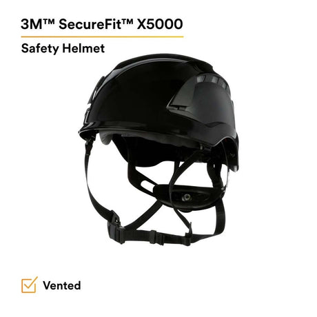 3M X5012V-ANSI SecureFit X5000 Series Safety Helmet, Vented, Black, 6-Point Ratchet Suspension (7100175584) (10 Pack) - 4