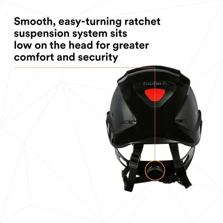 3M X5012V-ANSI SecureFit X5000 Series Safety Helmet, Vented, Black, 6-Point Ratchet Suspension (7100175584) - 8