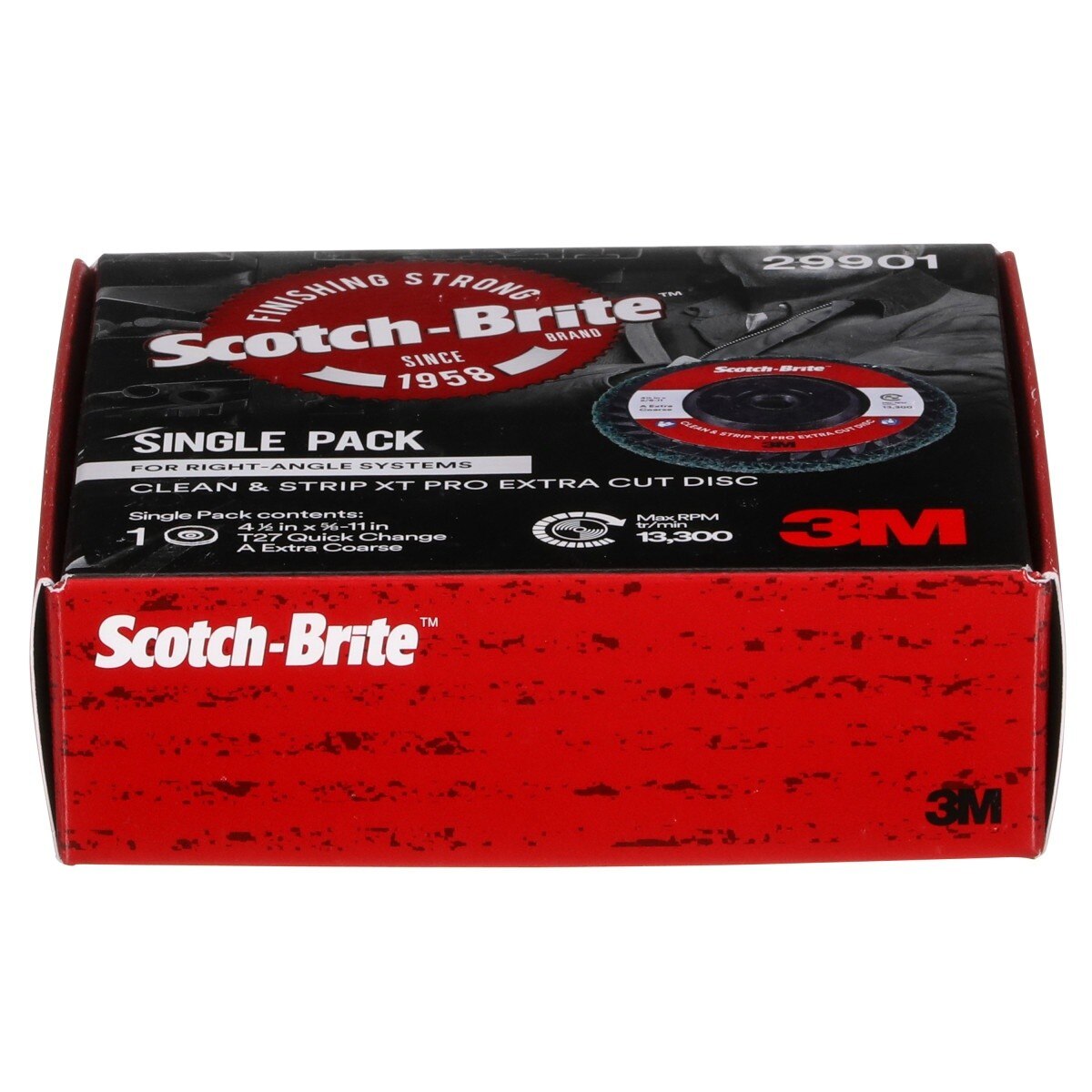 3M XC-DC Scotch-Brite Clean and Strip XT Pro Extra Cut Disc, Aluminum Oxide Extra Coarse, Green, 4-1/2 in x 5/8 in-11, Type 27 (7100176126)  - (10 Pack) - 9