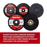 3M XO-DC Scotch-Brite Clean and Strip XT Pro Disc, SiC Extra Coarse, Purple, 4 in x 1/4 in (7100176153) (24 Pack) - 6