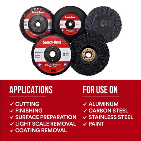 3M XO-DC Scotch-Brite Clean and Strip XT Pro Disc, SiC Extra Coarse, Purple, 4 in x 1/4 in (7100176153) (24 Pack) - 8