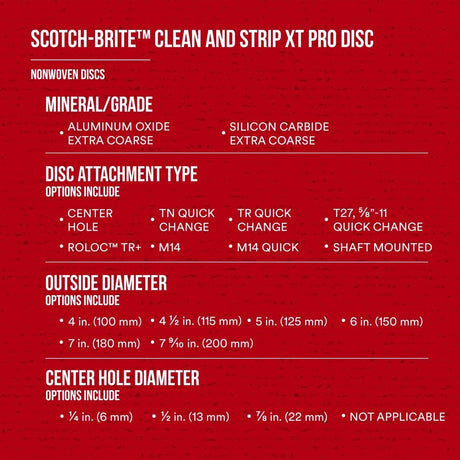 3M XO-DC Scotch-Brite Clean and Strip XT Pro Disc, SiC Extra Coarse, Purple, 4 in x 1/4 in (7100176153) (24 Pack) - 10