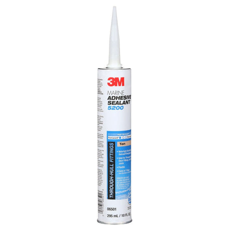 3M 06501 5200 Marine Adhesive Sealant Permanent Bonding Above and Below Waterline, Tan, 10 fl oz Cartridge (7100176316)  - (12 Pack) - 3
