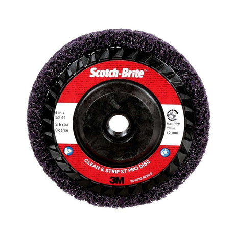 3M XO-DC Scotch-Brite Clean and Strip XT Pro Disc, SiC Extra Coarse, Type 27, 5 in x 5/8-11 (7100177482) (10 Pack)