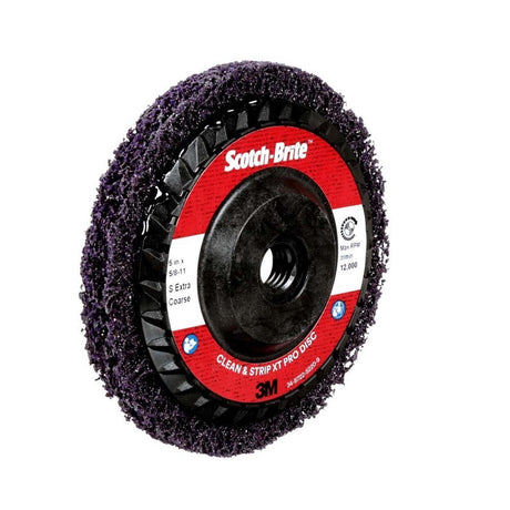 3M XO-DC Scotch-Brite Clean and Strip XT Pro Disc, SiC Extra Coarse, Type 27, 5 in x 5/8-11 (7100177482) (10 Pack) - 2