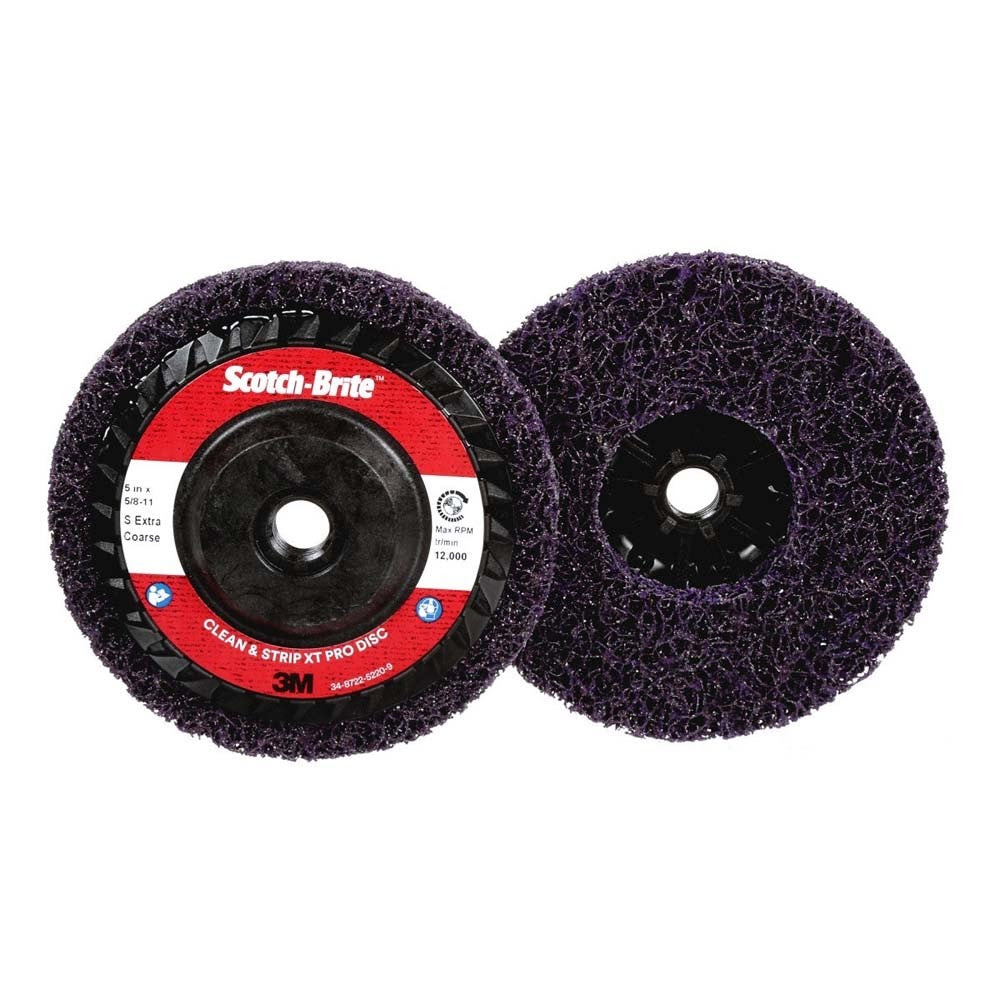 3M XO-DC Scotch-Brite Clean and Strip XT Pro Disc, SiC Extra Coarse, Type 27, 5 in x 5/8-11 (7100177482) (10 Pack) - 5