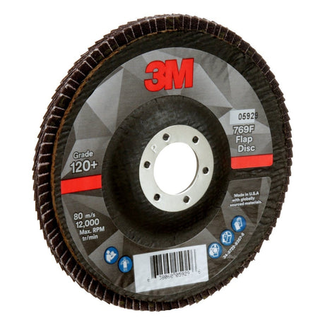 3M 769F 05929 Flap Disc, T29 Conical, Precision Shaped Ceramic 120+, Purple, 5 in x 7/8 in (7100177972) (10 Pack) - 3