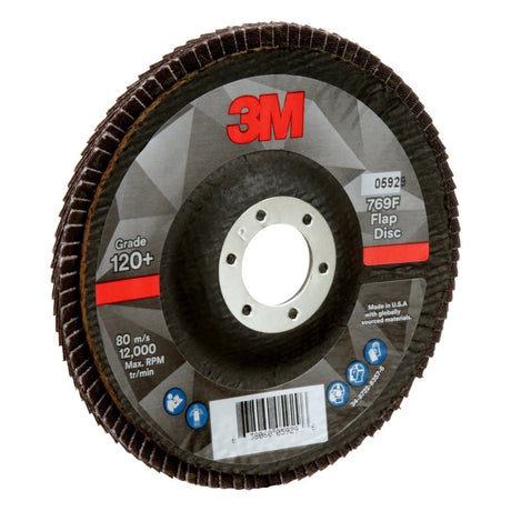 3M 769F 05929 Flap Disc, T29 Conical, Precision Shaped Ceramic 120+, Purple, 5 in x 7/8 in (7100177972) (10 Pack) - 3