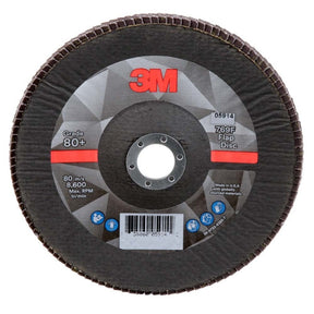 3M 769F Flap Disc Type 29, 80+ Grit, 7 in x 7/8 in for Grinding and Finishing on Carbon and Stainless Steel (7100177999) (250 Pack)