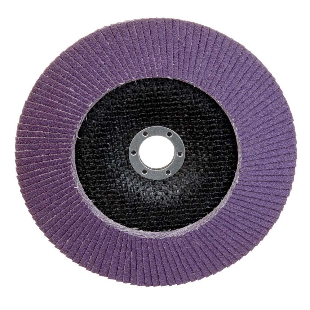 3M 769F Flap Disc Type 29, 80+ Grit, 7 in x 7/8 in for Grinding and Finishing on Carbon and Stainless Steel (7100177999) (250 Pack) - 5