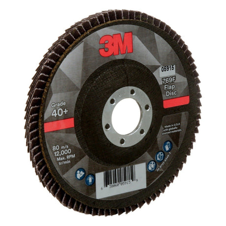 3M 769F Flap Disc, 40+, T27, Precision Shaped Ceramic, Purple, 5 in x 7/8 in Center Hole (7100178012) (10 Pack) - 4