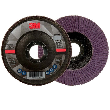 3M 769F Flap Disc , 80+, T27, 4-1/2 in x 7/8 in (7100178016) (10 Pack) - 5
