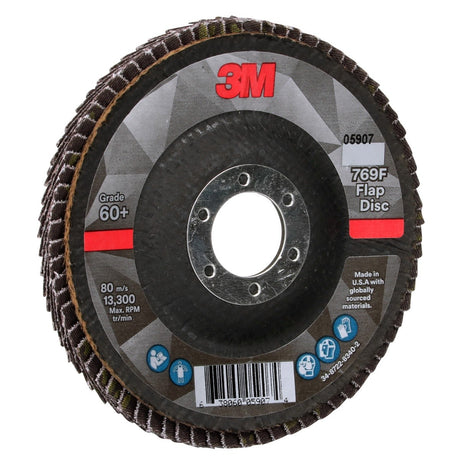 3M 769F Flap Disc, T29, 60+, Precision Shaped Ceramic, Purple, 4-1/2 in x 7/8 in (7100178027) (10 Pack) - 4