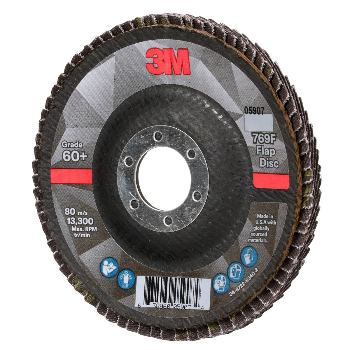 3M 769F Flap Disc, T29, 60+, Precision Shaped Ceramic, Purple, 4-1/2 in x 7/8 in (7100178027) (10 Pack) - 5