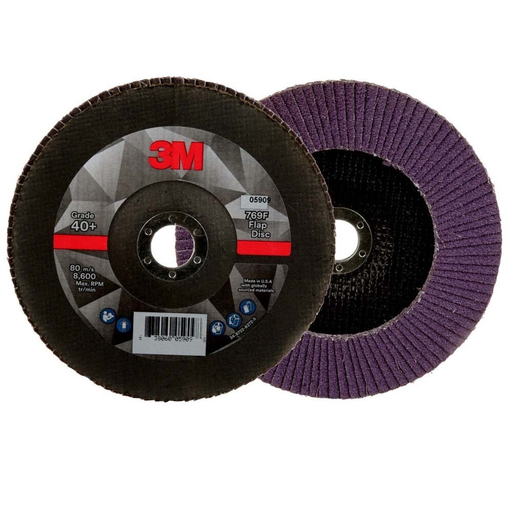 3M 769F Flap Disc , 40+, T27, 7 in x 7/8 in (7100178029) (5 Pack) - 5
