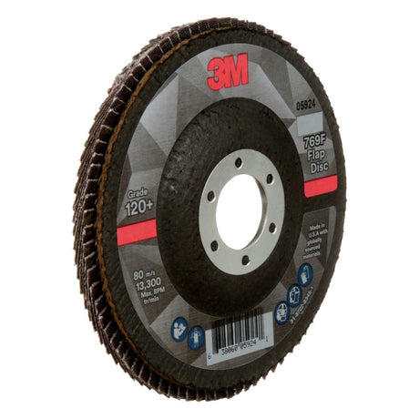 3M 769F Flap Disc Type 27 120+ Purple 4-1/2 in x 7/8 in (7100178092) (10 Pack) - 3