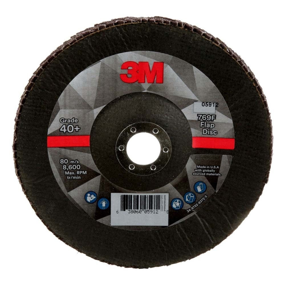 3M 769F Flap Disc , 40+, T29, 7 in x 7/8 in (7100178128) (5 Pack)