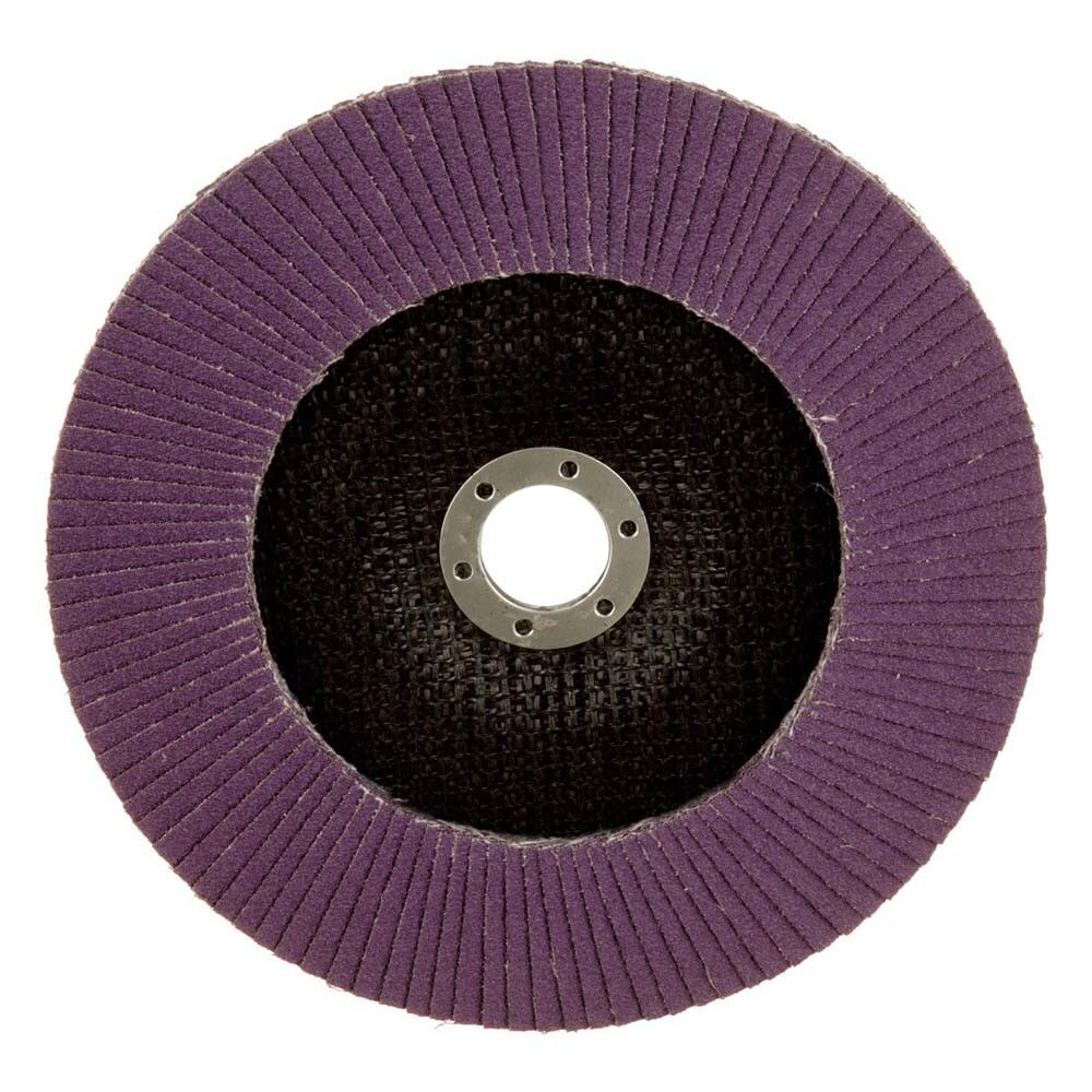 3M 769F Flap Disc Type 27 80+ 7 in x 7/8 in High Performance Ceramic Precision-Shaped Grain Grinding and Finishing Disc for Carbon and Stainless Steel (7100178129) (5 Pack) - 5