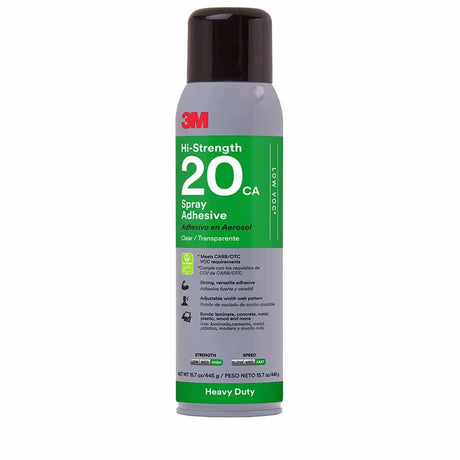 3M 20 Heavy Duty Spray Adhesive, Clear, 16 fl oz Can Net Wt 13.8 oz (20-20OZ-IND) (7100179437)  - (12Pack)
